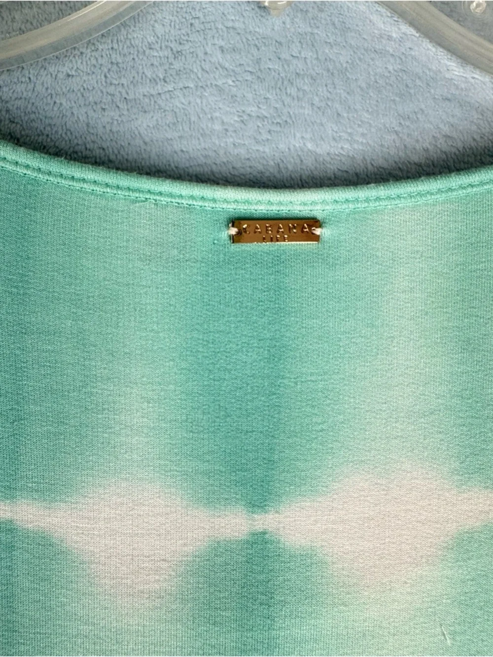 Cabana Life Aqua Tie-Dye Dress Relaxed Covering Up UPF 50+ Size L